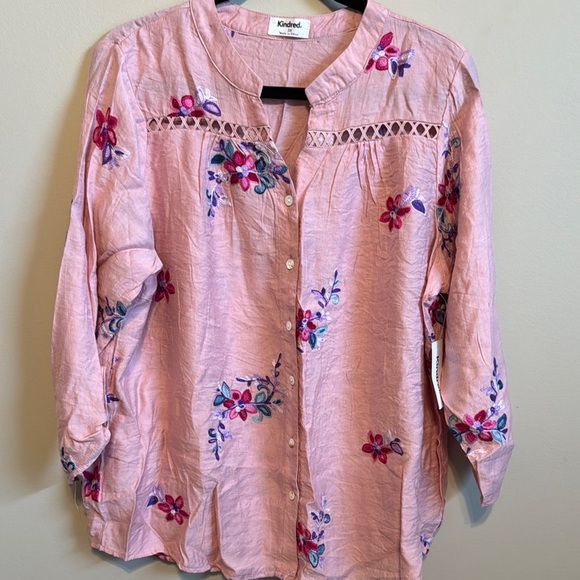 Kindred Pink Floral Women's Top 3x - Picture 1 of 6